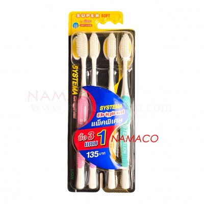 Systema toothbrush original, super soft, bristles pack 4
